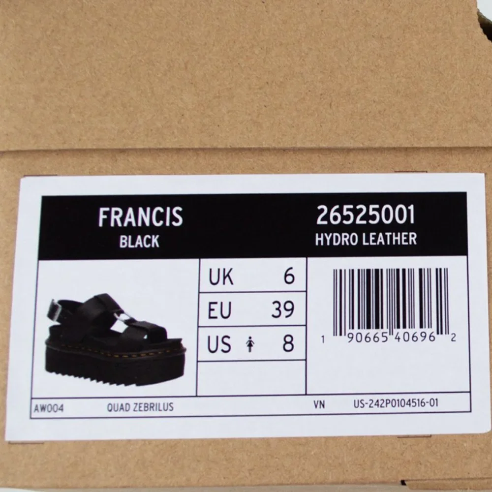 Dr. Martens Francis Black Leather Strap Platform Sandal - Picture 5 of 12